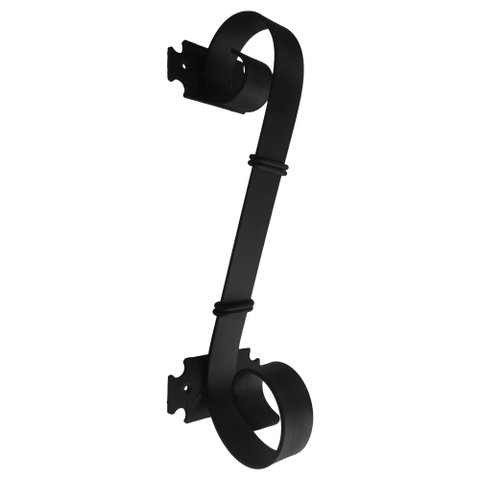 Puxador Ergonômico Rústico "S" Barra Reta Artesanal Libertas Rosas Artesanato Puxador de Porta Preto
