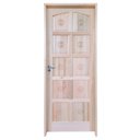 Ver imagem 3 de Kit Porta de Madeira Maciça Torneada Eucalipto 215x87cm Batente 14cm Uniportas Abertura Direita