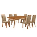 Ver imagem 2 de Mesa de Jantar Copper 180cm Tampo MDF Canto Copo Laminado e 6 Cadeiras Lorena