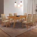 Ver imagem 1 de Mesa de Jantar Copper 180cm Tampo MDF Canto Copo Laminado e 6 Cadeiras Lorena