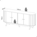 Ver imagem 5 de Buffet Aparador Curvo com Canto Arredondado 100% MDF 180cm 4 Portas