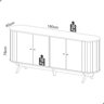Buffet Aparador com Canto Arredondado 4 portas 100% MDF - 5