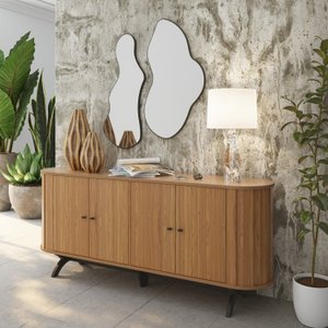 Buffet Aparador Curvo 180cm com 4 Portas 