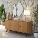 Ver imagem 1 de Buffet Aparador Curvo com Canto Arredondado 100% MDF 180cm 4 Portas