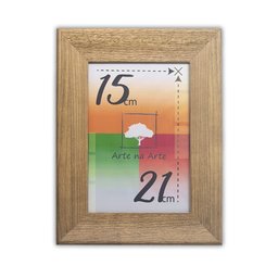 Porta-retratos Kit 10 Quadros Molduras Borda 4cm com Vidro - Moldura Larga Madeira Clara - 2