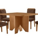 Ver imagem 7 de Mesa de Jantar Evora 90cm Mdf Canto Copo e com 4 Cadeiras Melissa