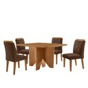 Ver imagem 2 de Mesa de Jantar Evora 90cm Mdf Canto Copo e com 4 Cadeiras Melissa