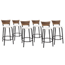 Ver imagem 1 de Kit 6 Bancos para Bancada Cozinha Gourmet Junco Cappuccino Balcão Ilha Banqueta 60cm Itagold