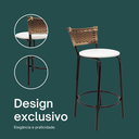 Ver imagem 4 de Kit 6 Bancos para Bancada Cozinha Gourmet Junco Cappuccino Balcão Ilha Banqueta 60cm Itagold