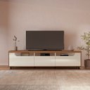Ver imagem 1 de Rack para TV até 75 Polegadas MDF 200cm Tampo Engrossurado Mercury Marrom Cinamomo/Off White