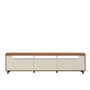 Ver imagem 7 de Rack para TV até 75 Polegadas MDF 200cm Tampo Engrossurado Mercury Marrom Cinamomo/Off White