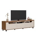 Ver mais imagens de Rack para TV até 75 Polegadas MDF 200cm Tampo Engrossurado Mercury Marrom Cinamomo/Off White