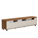 Ver imagem 3 de Rack para TV até 75 Polegadas MDF 200cm Tampo Engrossurado Mercury Marrom Cinamomo/Off White