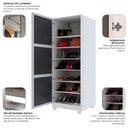 Ver imagem 5 de Sapateira Gold 1 Porta 6 Prateleiras com Espelho 100% MDF Off White - Gelius