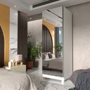 Ver imagem 1 de Sapateira Gold 1 Porta 6 Prateleiras com Espelho 100% MDF Off White - Gelius