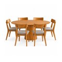 Ver imagem 2 de Conjunto Sala de Jantar Mesa Oval Genebra 140cm e 6 Cadeiras Rafa Nozes / Cinza