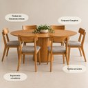 Ver imagem 6 de Conjunto Sala de Jantar Mesa Oval Genebra 140cm e 6 Cadeiras Rafa Nozes / Cinza