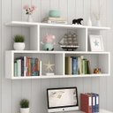 Ver imagem 1 de Nicho Decorativo Organizador de Livros 90cm Mdf Sala Quarto Branco Branco