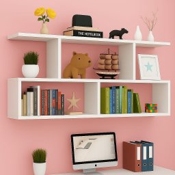 Nicho Decorativo Organizador de Livros 90cm Mdf Sala Quarto Branco Branco - 2