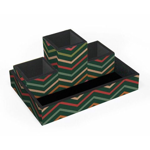 Organizador de Mesa 4 Pecas Kraft Zigzag Fina Ideia