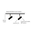 Ver imagem 3 de Trilho de Teto com 2 Spots Direcionáveis Amaya 50cm Branco