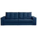 Ver imagem 4 de Sofá Retrátil e Reclinável 2 Lugares 2,30m com Molas Giovana Suede Azul Azul