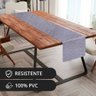 1 Caminho Trilho Mesa Impermeável PVC Nápoli Cinza 42x140 - 2