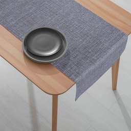 1 Caminho Trilho Mesa Impermeável PVC Nápoli Cinza 42x140 - 4