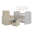 Ver imagem 4 de Berço Com Poltrona De Amamentação E Puff Ana Lívia Mp4075 Branco/Bege Branco/Bege