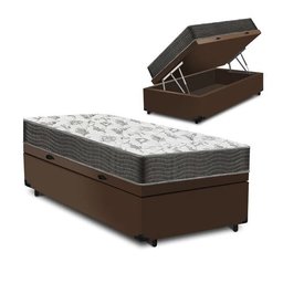 Cama Box com Baú Solteiro + Colchão Solteiro ISO 100 D33 (88x188x58) - Ortobom - 1