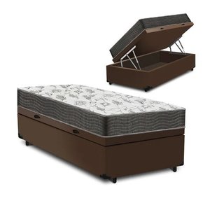 Cama Box com Baú Solteiro + Colchão Solteiro ISO 100 D33 (88x188x58) - Ortobom