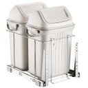 Ver imagem 1 de Lixeira Deslizante Dupla 19 litros para Armário Corrediça Telescópica Tampa Basculante