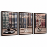 Kit 3 Quadros Justiça Advocacia 40x60 Moldura:tabaco - 12