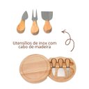 Ver imagem 3 de Jogo de Utensílios para Queijo 3 Peças com Suporte Tábua — Servir e Cortar com Elegância