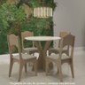 Mesa Redonda Mdf 90cm 4 Lugares Tm10 Dalla Costa Off White/carvalho - 3