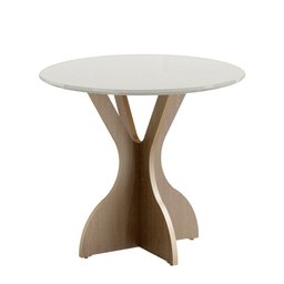 Mesa Redonda Mdf 90cm 4 Lugares Tm10 Dalla Costa Off White/carvalho - 1