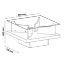 Ver imagem 4 de Conjunto 4 Peças Sala Estar Apoio Bel Alta Mesa de Centro Clear e Rack Mercury Bege Cinamomo/Off White