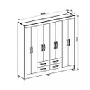Ver imagem 3 de Guarda Roupa Casal 8 Portas 4 Gavetas Freijo / Cinza Florida Moval