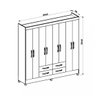 Guarda Roupa Casal 8 Portas 4 Gavetas Freijo / Cinza Florida Moval - 3