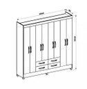 Ver imagem 3 de Guarda Roupa Casal 8 Portas 4 Gavetas Freijo / Cinza Florida Moval