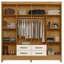 Ver imagem 2 de Guarda Roupa Casal 8 Portas 4 Gavetas Freijo / Cinza Florida Moval