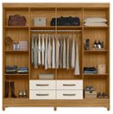 Ver imagem 2 de Guarda Roupa Casal 8 Portas 4 Gavetas Freijo / Cinza Florida Moval