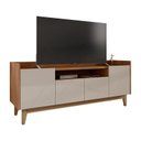 Ver imagem 2 de Rack Sala Adria para Tv até 60 Polegadas C/ Pés de Madeira Off White/cedro