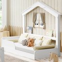 Ver imagem 1 de Cama Infantil Mini Mimo com Casinha Montessoriana Branco - Movelbras