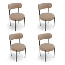 Ver imagem 2 de Cadeira Sala de Jantar Margara Kit 4 em Aço Preto Bouclê Ted D03 - D'Rossi