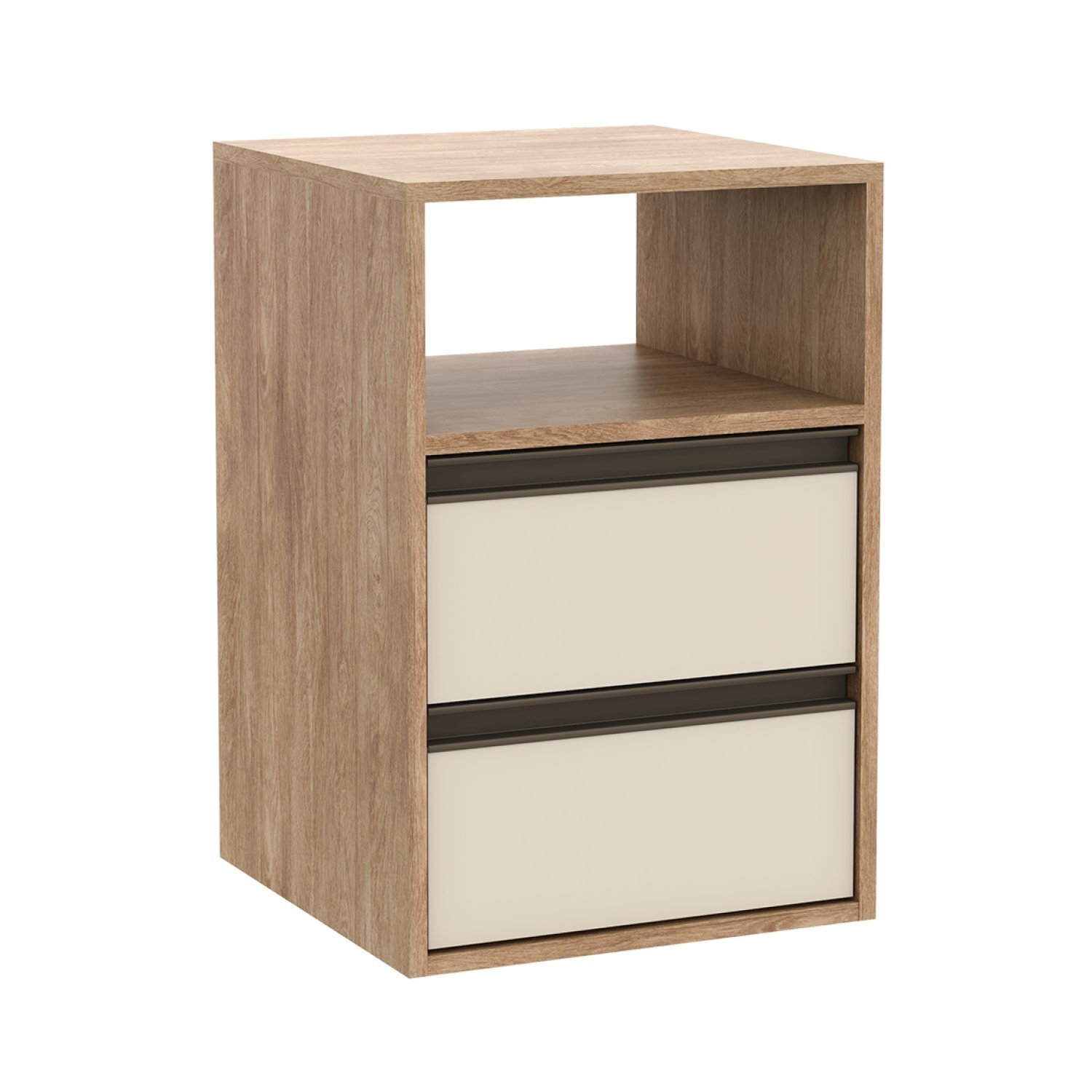 Mesa de Cabeceira 2 Gavetas 1 Nicho Linea Belmax | MadeiraMadeira