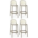 Ver imagem 1 de Kit 4 Banqueta Alta com Encosto Roma em Polipropileno - Branco/cinza Escuro