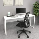 Ver imagem 1 de Mesa Escrivaninha Industrial 1,50m Ameixa Pre Pés Metal F5
