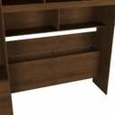 Ver imagem 6 de Guarda-Roupa Solteiro 5 Portas 3 Gavetas com Cabeceira e Baú Yescasa Marrom/Amadeirado
