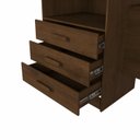 Ver imagem 5 de Guarda-Roupa Solteiro 5 Portas 3 Gavetas com Cabeceira e Baú Yescasa Marrom/Amadeirado